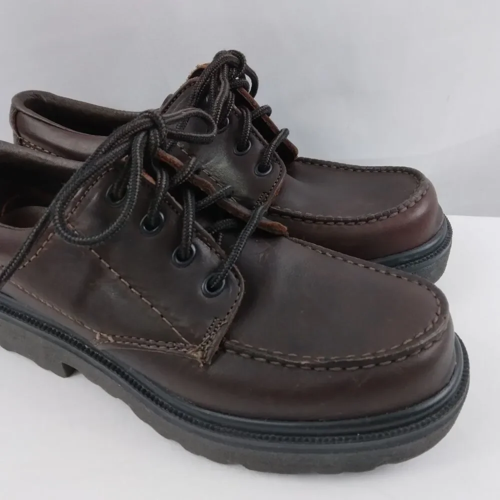 Eastland Brown Leather Loafers Moc Toe Vibram Chunky Sole Y2K 90s Women's 8M